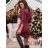 Elegantes Damenkleid mit langen Ärmeln (Einheitsgröße S/M) ITALIAN FASHION IMM23M6062 rot S/M