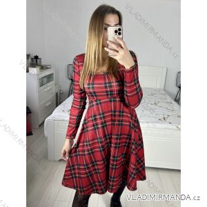 Šaty elegantní vánoční dlouhý rukáv dámské (S/M ONE SIZE) ITALSKÁ MÓDA IMM23M19398/DUR