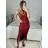 Women's Sparkly Strapless Party Dress (XS/S/M ONE SIZE) ITALIAN FASHION IM323LUFI S/M red