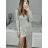 Women's Long Chiffon Short Sleeve Dress (S/M ONE SIZE) ITALIAN FASHION IMWGS231048 black S/M