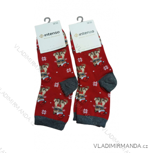 Ponožky veselé slabé vánoční dámské (35-37, 38-40) POLSKÁ MÓDA DPP23KOCKA/DR