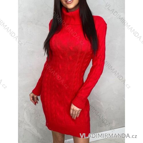 Women's Long Sleeve Knitted Dress (S/M ONE SIZE) ITALIAN FASHION IMWAK23CL5019