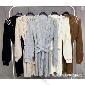 Cardigan pletený dlouhý rukáv dámský (S/M ONE SIZE) ITALSKÁ MÓDA IMPLP2306290165