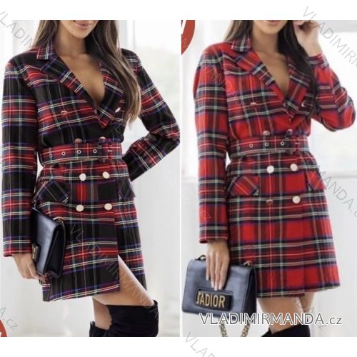 Šaty vánoční kabátkové dlouhý rukáv dámské (S/M ONE SIZE) ITALSKÁ MÓDA IMWBB234667
