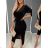 Elegantes Damenkleid mit langen Ärmeln (Einheitsgröße S/M) ITALIAN FASHION IMD23805 schwarz S/M