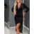 Elegantes Damenkleid mit langen Ärmeln (Einheitsgröße S/M) ITALIAN FASHION IMD23805 schwarz S/M