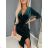 Elegantes Damenkleid mit langen Ärmeln (Einheitsgröße S/M) ITALIAN FASHION IMD23805 schwarz S/M