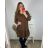 Šaty elegantní dlouhý rukáv dámské nadrozměr (3XL/4XL ONE SIZE) ITALSKÁ MÓDA IMWQ23202/DUR Černá 3XL/4XL