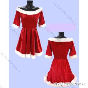 Šaty sametové vánoční dlouhý rukáv dámské (S/M ONE SIZE) ITALSKÁ MÓDA IMHMS23044