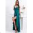 Women's Plus Size (42-46) Long Elegant Party Sleeveless Dress POLISH FASHION PMLBC23265-10 Green 38