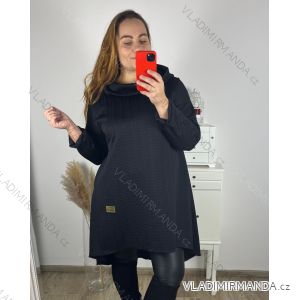 Šaty s kapucí dlouhý rukáv dámské nadrozměr  (3XL/4XL) TALIANSKA MóDA IMHMS23MIRINA