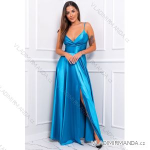 Šaty dlhé elegantné spoločenské na ramienka dámske nadrozmer (36-42) POLSKÁ MÓDA PMLBF23LEILA4