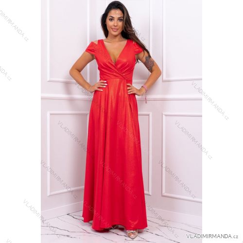 Long elegant sleeveless dress for women, plus size (36-52) POLISH FASHION PMLBF24GALA3 red 42