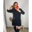 Šaty teplé dlouhý rukáv dámské nadrozměr (XL/2XL ONE SIZE) ITALSKÁ MÓDA IM423746