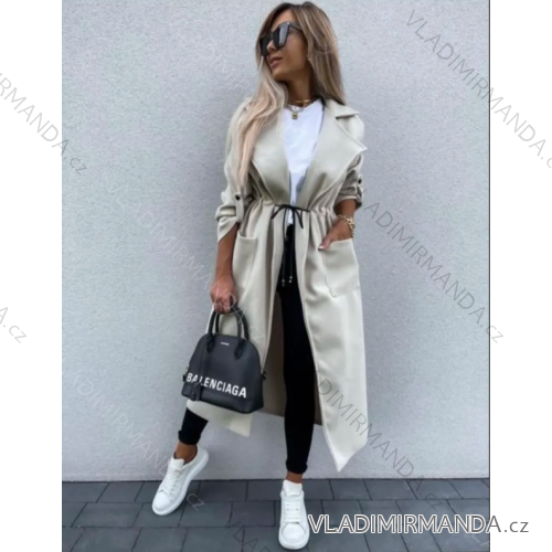 Kabát flaušový dlhý rukáv dámsky (S/M ONE SIZE) TALIANSKA MÓDA IMPLP2395440015