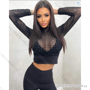 Langärmliges Crop-Top für Damen (Einheitsgröße S/M) ITALIAN FASHION IMPBB23B10882