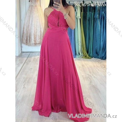 Šaty dlouhé společenské na ramínka dámské (S/M ONE SIZE) ITALSKá MóDA IMHMS23114