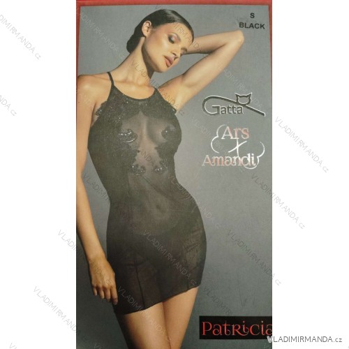 Women's Strap Nightgown (S/M ONE SIZE) ITALIAN FASHION DPP23PATRICIA -   black,   XL