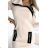 497-2 Zweifarbiges Kleid mit drei Reißverschlüssen – BEIGE und Schwarz