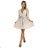 339-4 BINDY Feminines Kleid mit Ausschnitt und Gürtel – Beige