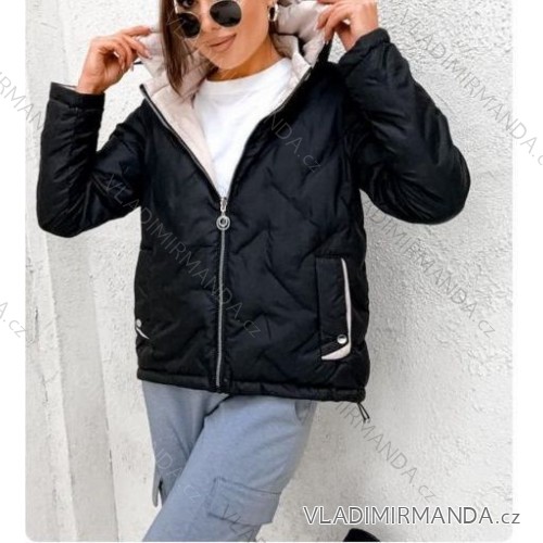 Reißverschluss Kapuzen Langarm Damen Oversized (3XL-8XL) POLISH FASHION PMWT21T21-69 schwarz XXL