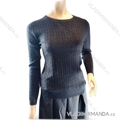 Svetr úpletový dlouhý rukáv dámský (S/M ONE SIZE) ITALSKÁ MÓDA EXTRA ME IMM235995