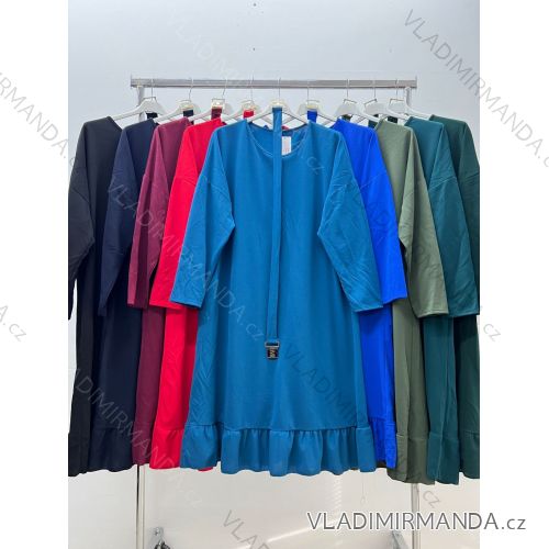 Shirt 3/4 sleeve ladies strip (4XL/5XL ONE SIZE) ITALSKÁ MÓDA IM422FLUFF