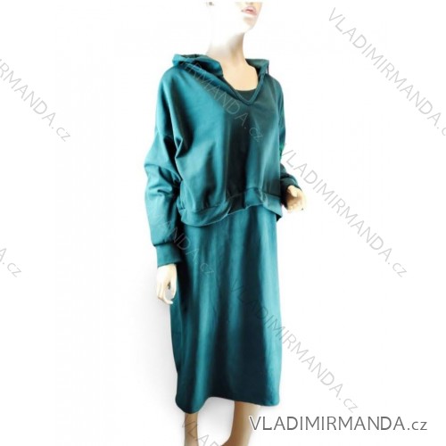 Classic short sleeve dress women (uni s-l) ITALIAN MODA IMC20206 S/M Emerald