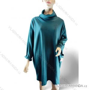 Šaty teplé dlouhý rukáv dámské nadrozměr (XL/2XL ONE SIZE) ITALSKá MóDA IMC23SMILE