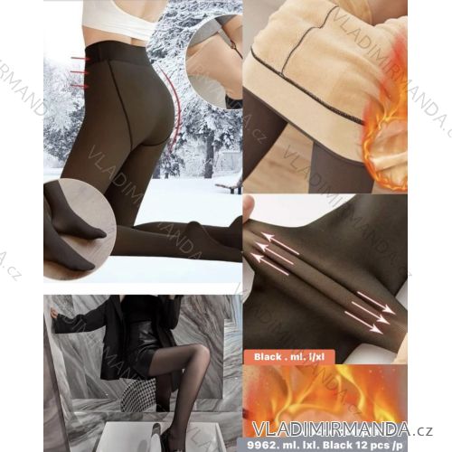 Leggings long insulated women's jeans (S-3XL) TURKISH FASHION TMWL20619 black M / L