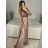 Women's long prom elegant strapless dress (S/M ONE SIZE) ITALIAN FASHION IMPBB22O5728/DR brown