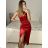 Women's Long Elegant Strapless Dress (S/M ONE SIZE) ITALIAN FASHION IMPMD23333 S/M red