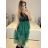 Women's Long Chiffon Short Sleeve Dress (S/M ONE SIZE) ITALIAN FASHION IMWGS231048 S/M Emerald