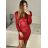 Šaty elegantní dlouhý rukáv dámské (XS/S ONE SIZE) ITALSKÁ MÓDA IMWAE234510