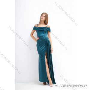 Šaty dlouhé společenské na ramínka dámské (S/M ONE SIZE) ITALSKÁ MÓDA IMPSH245400