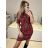 Elegantes Damenkleid mit langen Ärmeln (Einheitsgröße S/M) ITALIAN FASHION IMM23M6062 rot S/M