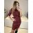 Elegantes Damenkleid mit langen Ärmeln (Einheitsgröße S/M) ITALIAN FASHION IMM23M6062 rot S/M