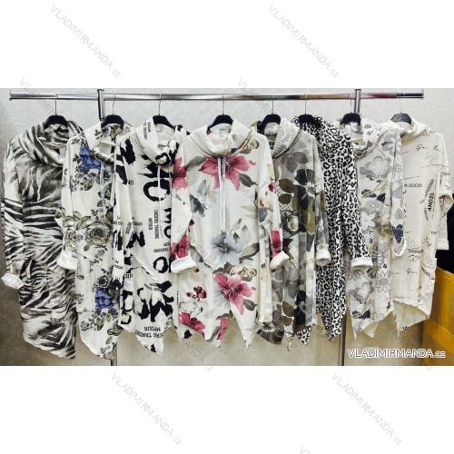 Summer long sleeve flowered women's dress (UNI S / L) ITALIAN FASHION IMK20150