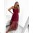 Elegant formal dress with straps for women (S / M ONE SIZE) ITALIAN FASHION IM321576 Colour   red Size   S/M