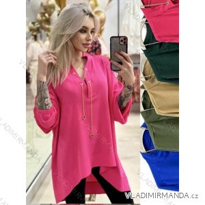 Tunika dlouhý rukáv dámská nadrozměr (3XL/4XL ONE SIZE) ITALSKÁ MÓDA IMWT24010