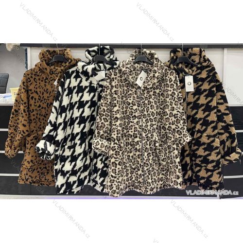 Kabát na zips s kapucňou dámsky (S/M ONE SIZE) TALIANSKA MÓDA IMWD234568