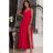 Women's Strapless Long Satin Party Dress (34-42) POLISH FASHION PMLEL24NATHALIE red 42