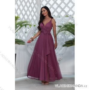 Trägerloses langes Partykleid aus Satin für Damen (34-42) POLISH FASHION PMLEL24NATHALIE