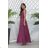 Women's Strapless Long Satin Party Dress (34-42) POLISH FASHION PMLEL24NATHALIE purple 42