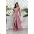 Trägerloses langes Partykleid aus Satin für Damen (34-42) POLISH FASHION PMLEL24NATHALIE pink 42