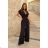Women's Plus Size (42-46) Long Elegant Party Sleeveless Dress POLISH FASHION PMLBC23265-10 42 black