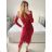 Sexy mini strapless dress for women (S / M ONE SIZE) ITALIAN FASHION IMM22922 S/M red