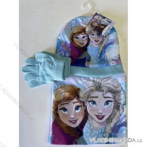 Souprava čepice, nákrčník a rukavice zimní prstové frozen dětská dívčí (ONE SIZE) SETINO HW4008