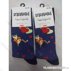 Ponožky valentýnské veselé slabé pánské kočka (40-43, 44-47) POLSKÁ MÓDA DPP24010