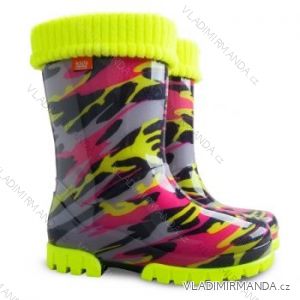 Čižmy gumovky zateplené reflexné detské a Dorast (28-35) DEMAR TWISTER LUX FLUO E / 1